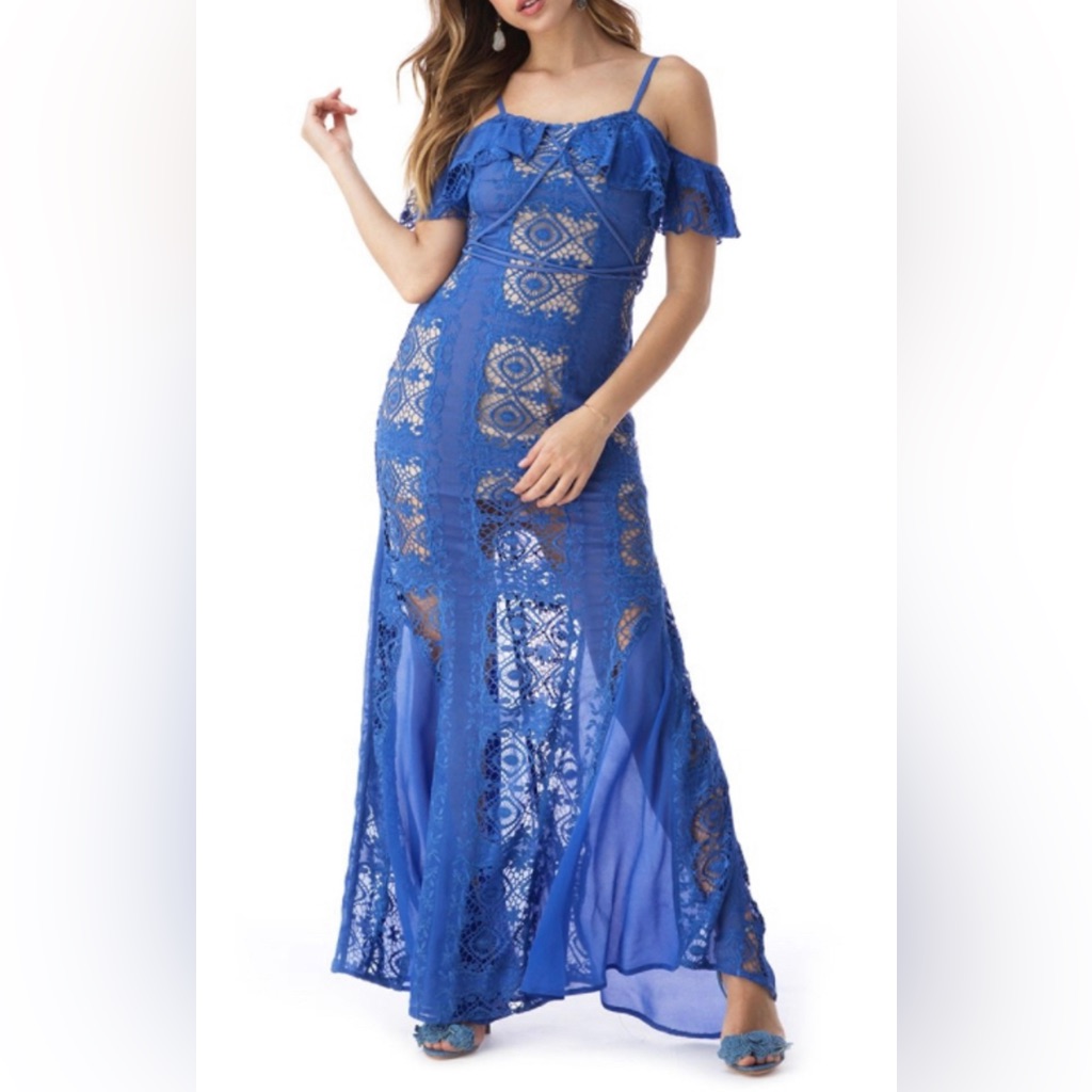 Sky Clothing- Blue Maxi Dress. Size Small, Medium And Large.
